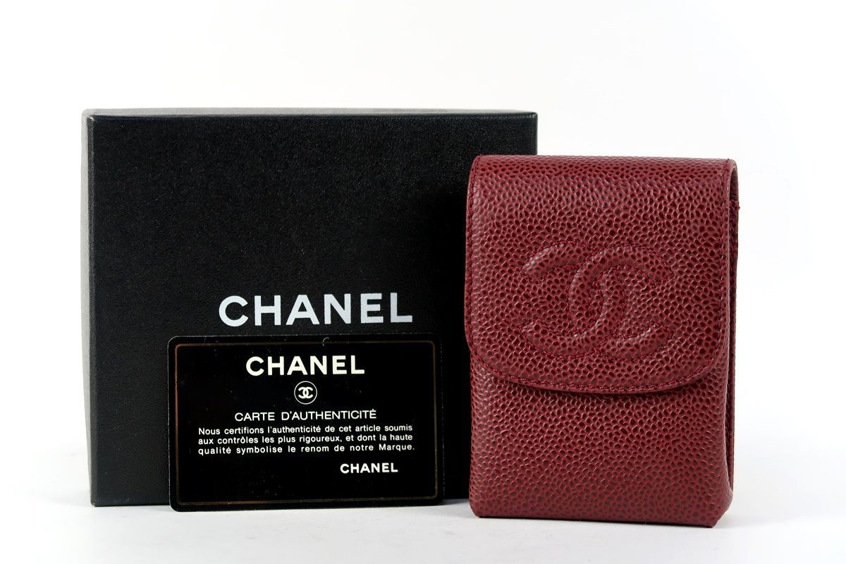 超美品】CHANEL シャネル キャビアスキン ココマーク シガレット