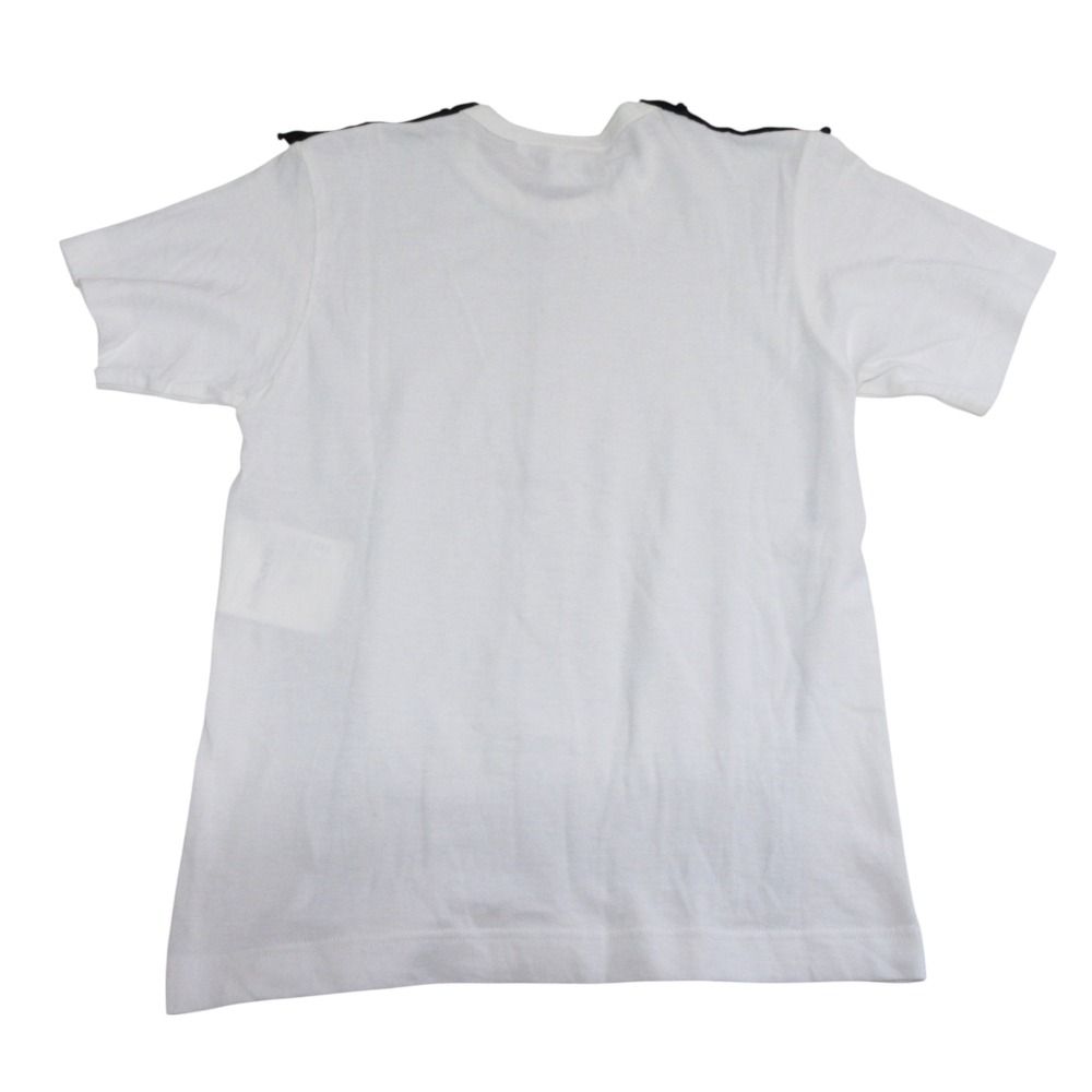 美品 COMME des GAR〓ONS コムコム コムデギャルソン ニット ドッキングTシャツ 半袖 カットソー S ネイビー ホワイト レディース 古着 中古 美品 COMME des GARÇONS コムコム コムデギャルソン ニット