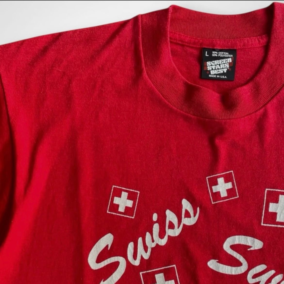 Prototypes スイス十字 Tシャツ レッド 71yWyfZoL0L.jpg