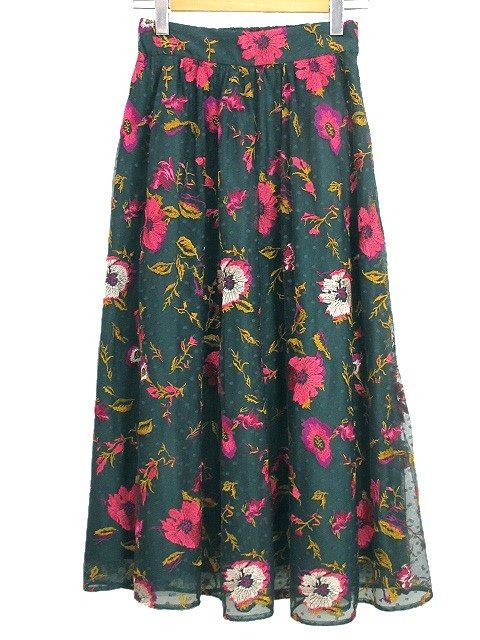 グレースコンチネンタル　マルチフラワーフレアスカート 38(M)美品　花柄 グレースコンチネンタル マルチフラワーフレアスカート 38(M)美
