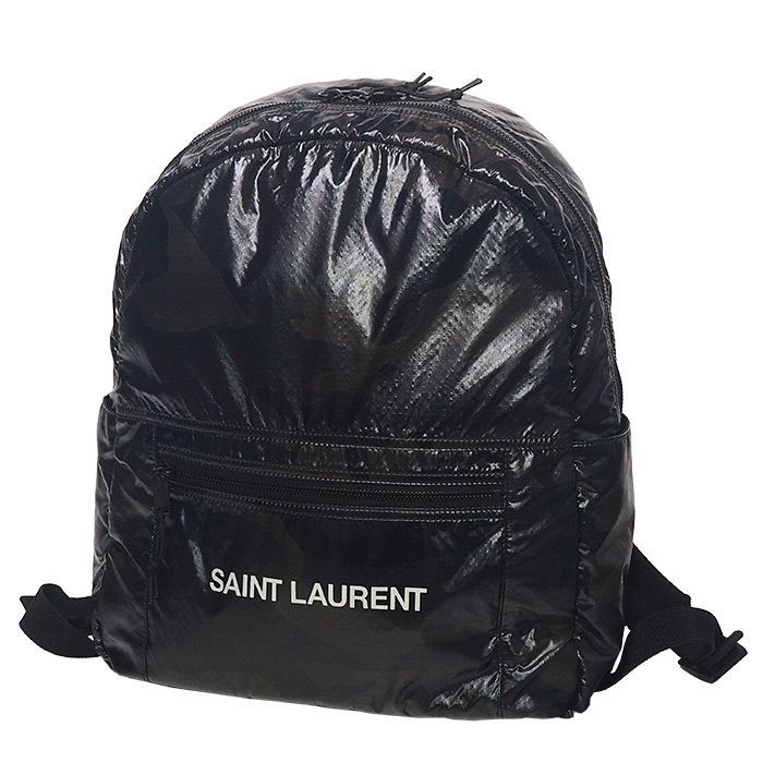 サンローラン SAINT LAURENT ヌックス カモフラージュ柄 バックパック リュック 623698 ブラック ナイロン