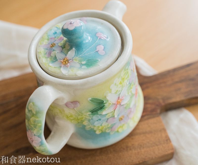 新品ゆずりは 工房 薄紅花景色 ポット急須 おしゃれ かわいい カフェ