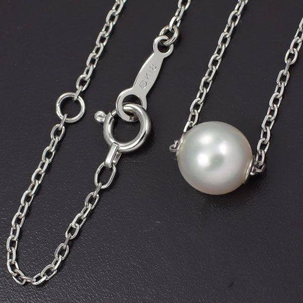 ミキモト K18YG アコヤ真珠 ペンダントネックレス 径約7.0mm