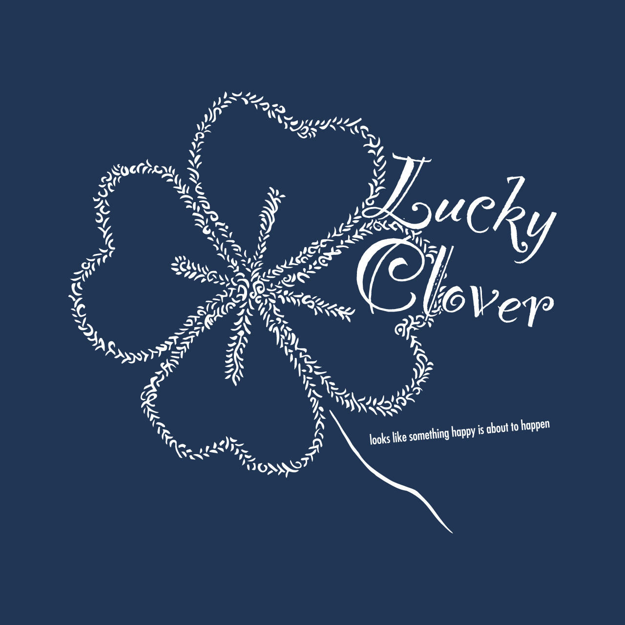 グラフィックTシャツ　Lucky Clover Mono / Black