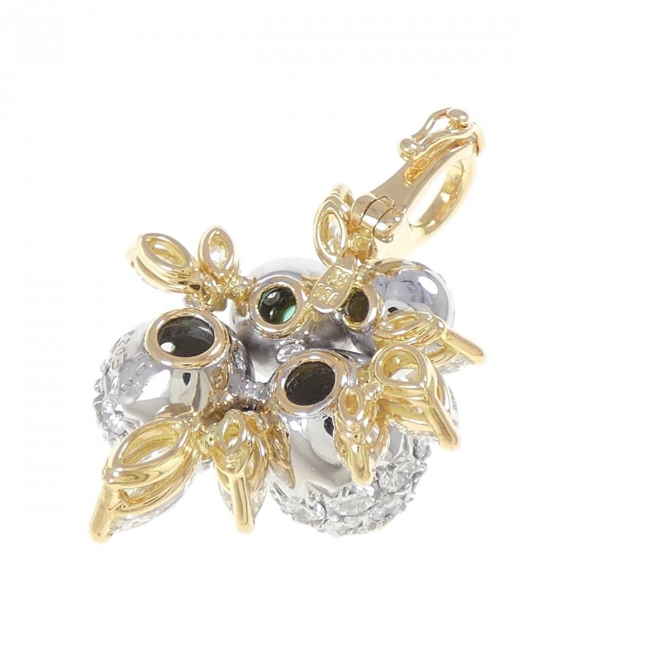 750YG 750WG エメラルド ペンダント 0.23CT