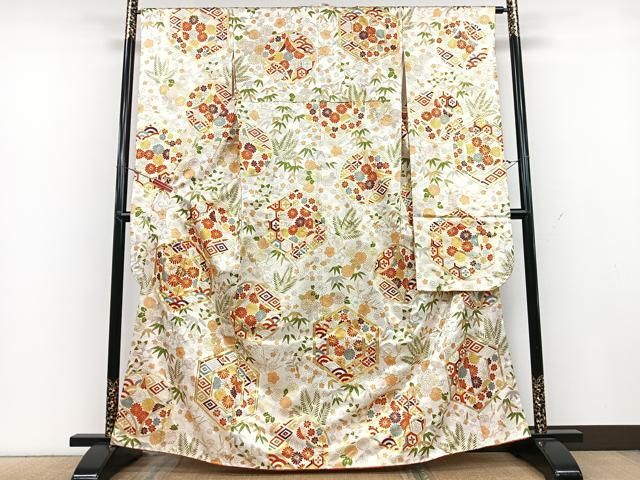 平和屋着物□豪華振袖 駒刺繍 松竹梅 金彩 正絹 逸品 CAAU6663xe