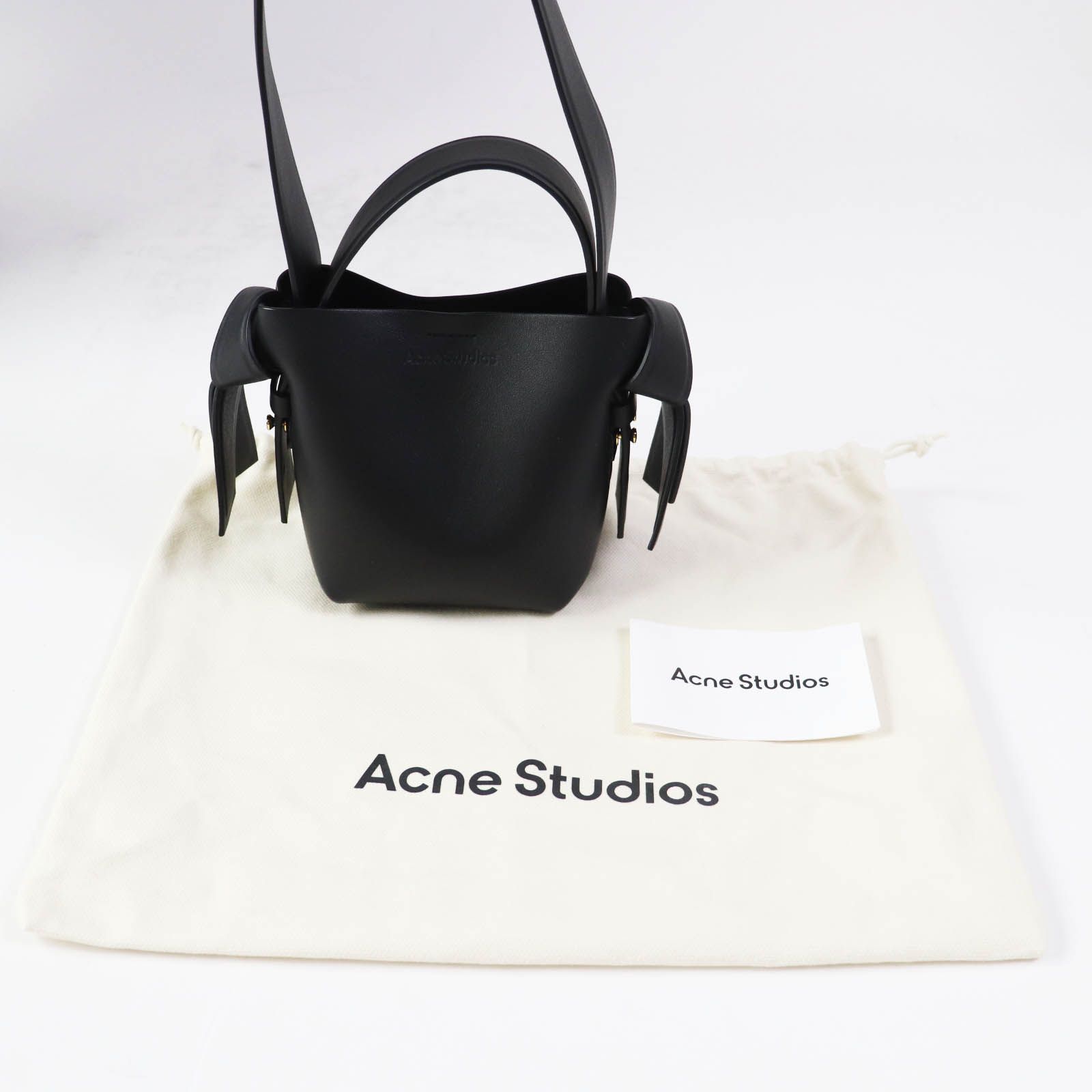 未使用品◎ACNE STUDIOS アクネストゥディオズ A10095 MUSUBI MICRO ムスビ マイクロ レザー 2WAY ハンド／ショルダーバッグ  ブラック 保存袋付き イタリア製 レディース - メルカリ