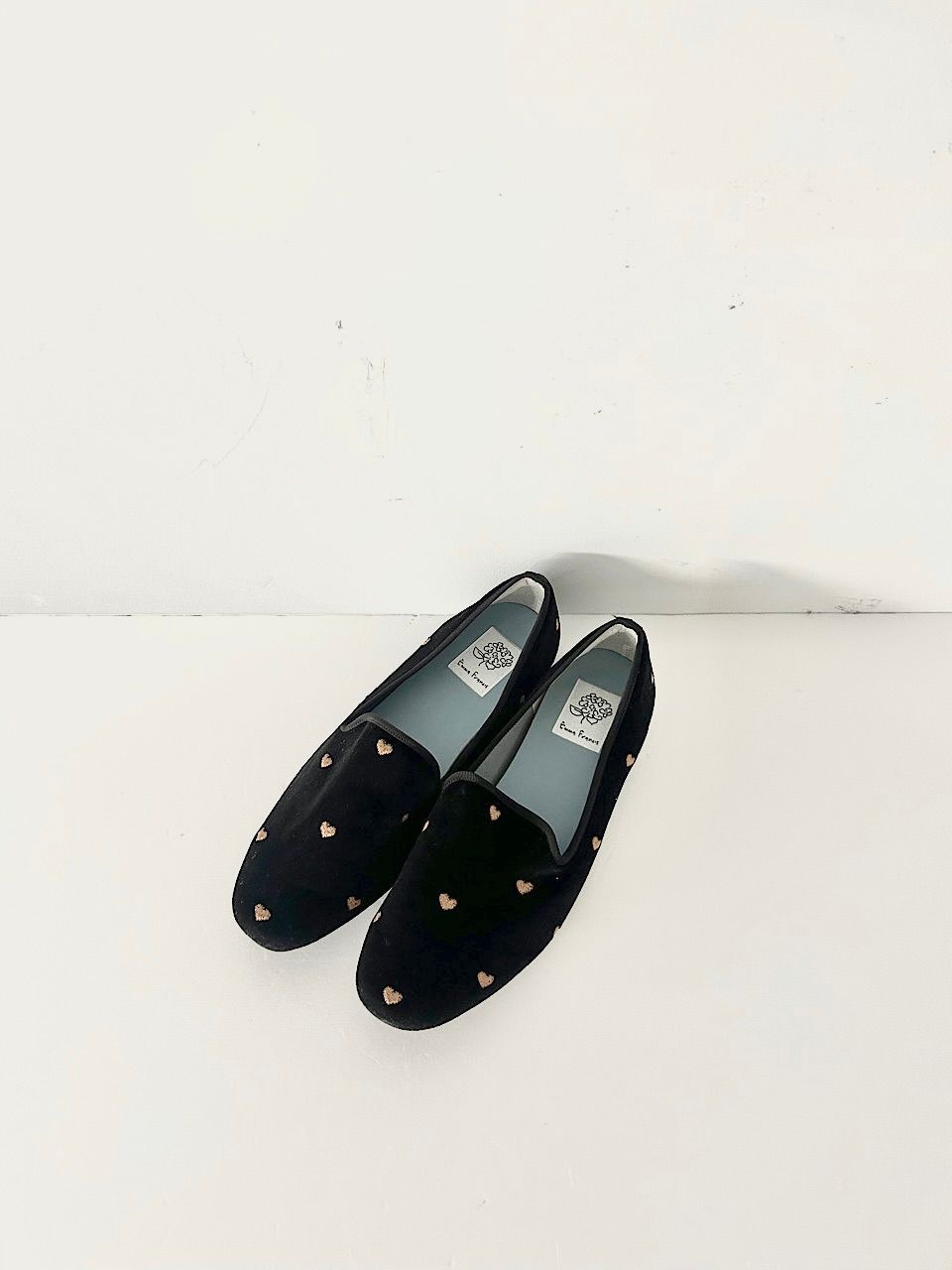 ♥ Emma Francis フラット オペラシューズ ブラック ベルベット 24.5cm