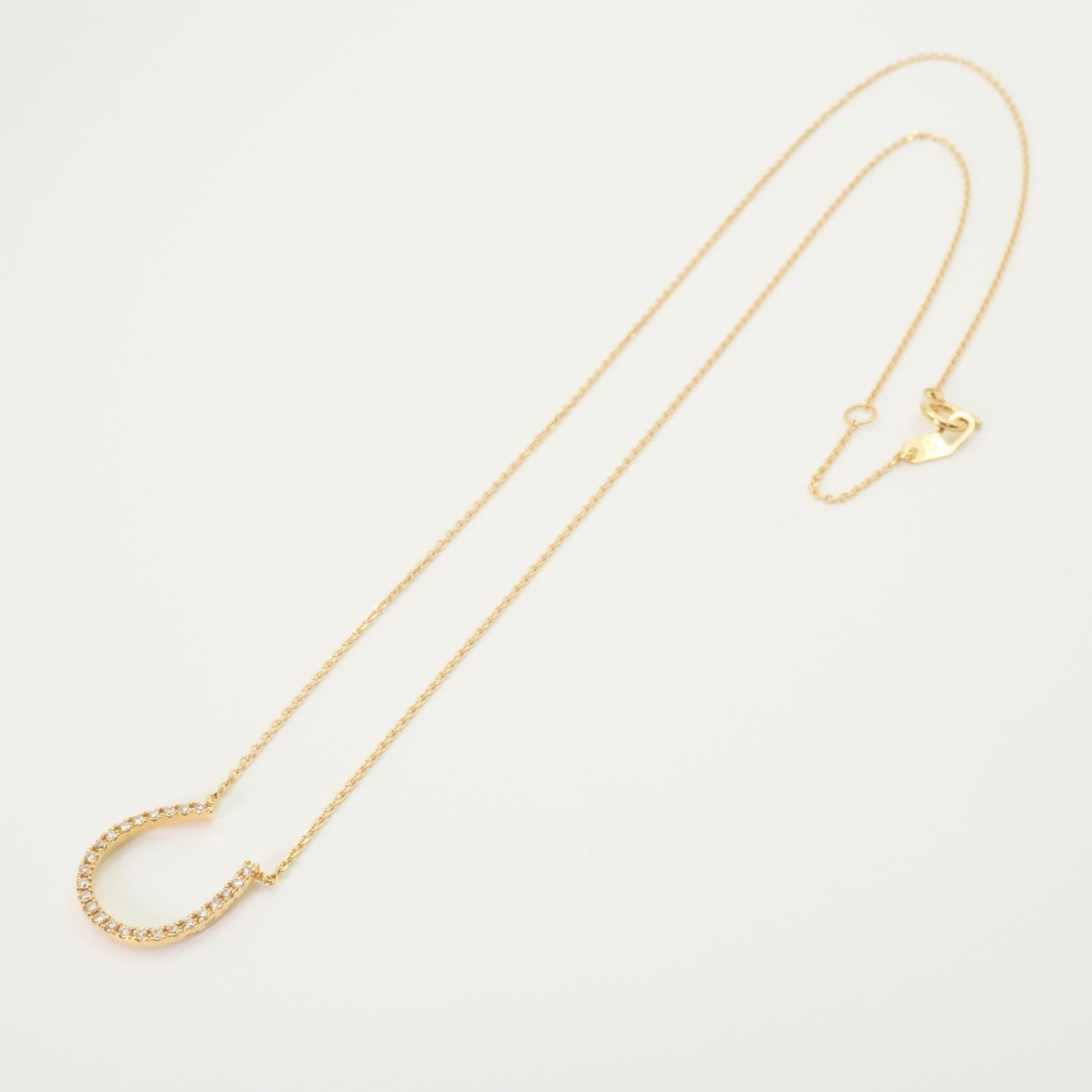 美品 K18 スタージュエリー ホースシュー 馬蹄 ネックレス/24-4366