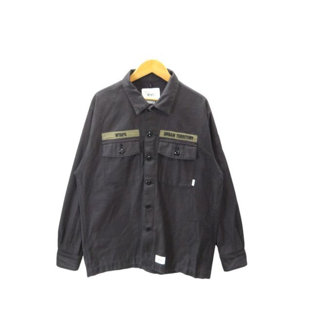 WTAPS 20AW LS COTTON SATIN BLACK サイズ2 202BRDT-SHM01 ダブルタップス ロングスリーブ コットン サテン アウター ジャケット 大名店