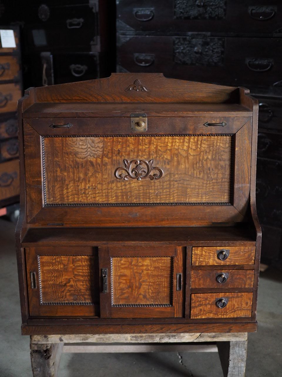 昭和初期のライティングデスク キャビネットにも 古録展 送料無料 品番F4494