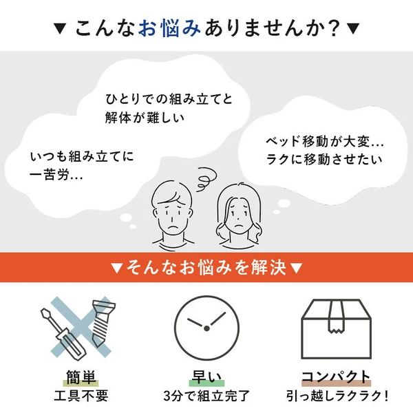 送料無料 組立簡単 シングルベッド コンセント付き ベッドフレーム