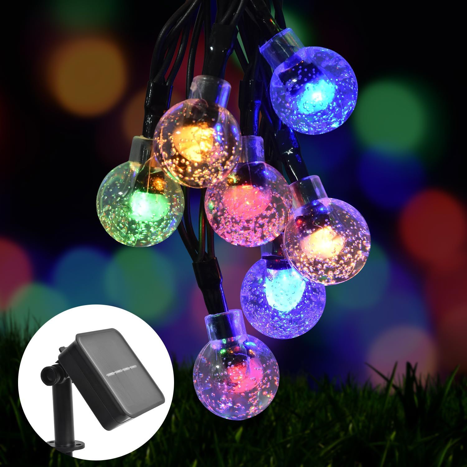 Large LINECY イルミネーションライト ソーラー 屋外 50電球 9.5M  