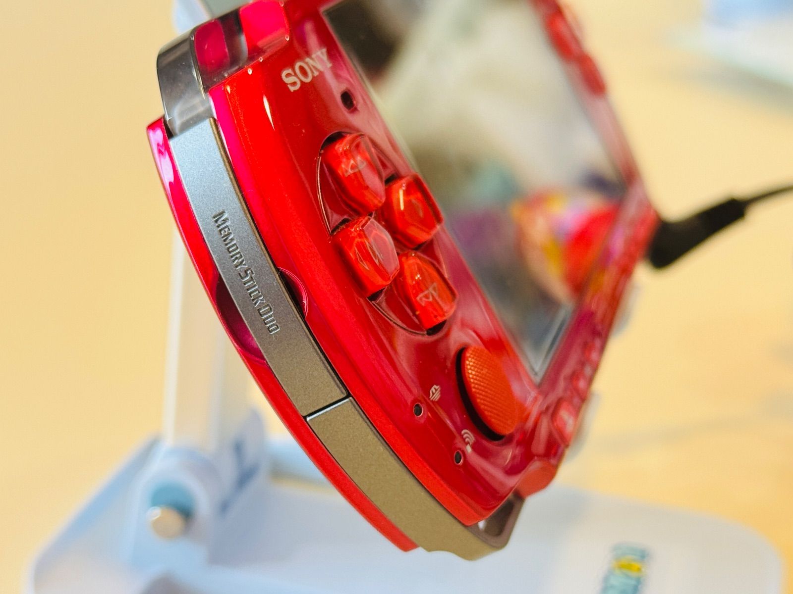 SONY PSP-3000 レッド 本体のみ 全機能動作品 バッテリー 充電器 メモステなし UP786_INFO