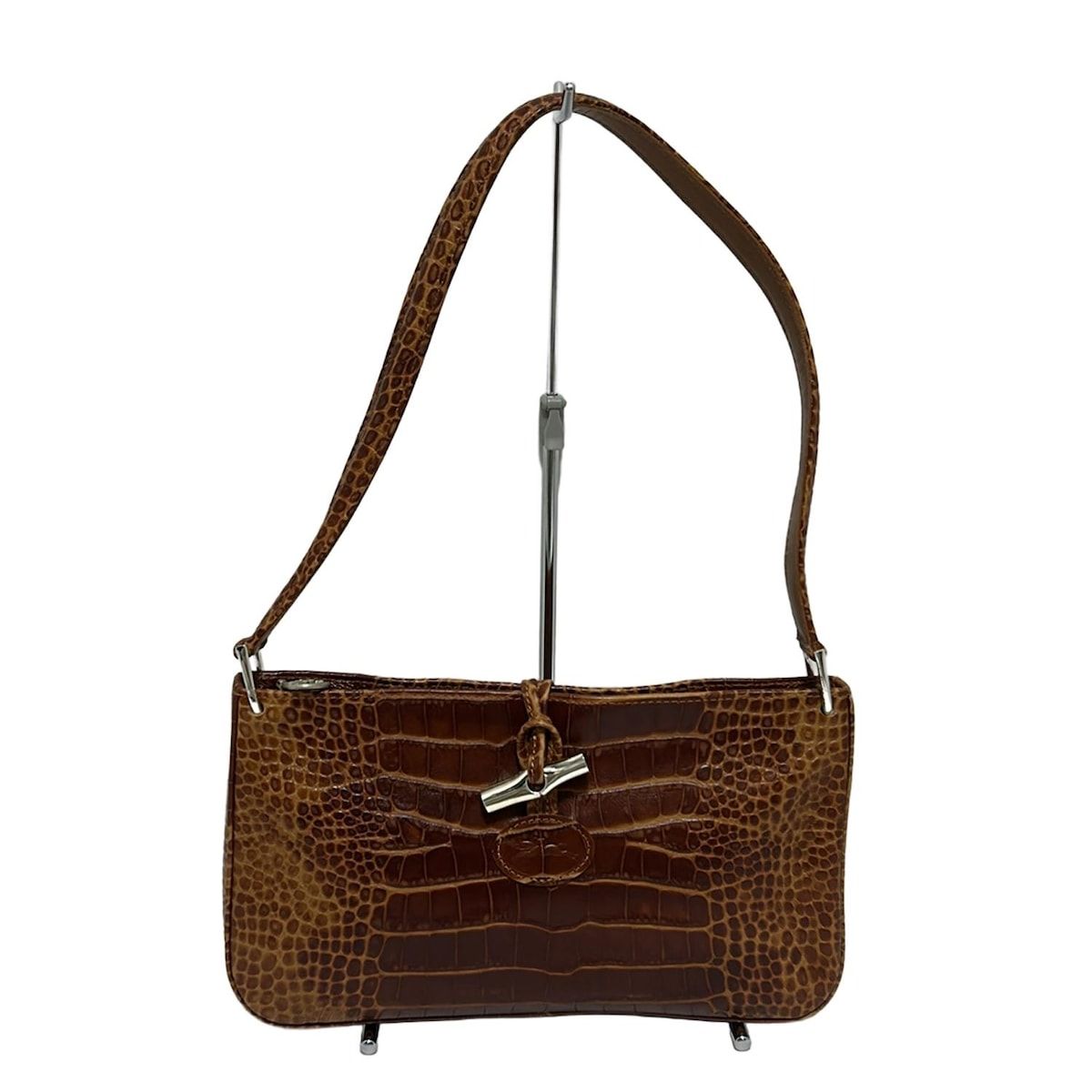 LONGCHAMP(ロンシャン) ショルダーバッグ ロゾ ブラウン 型押し加工  