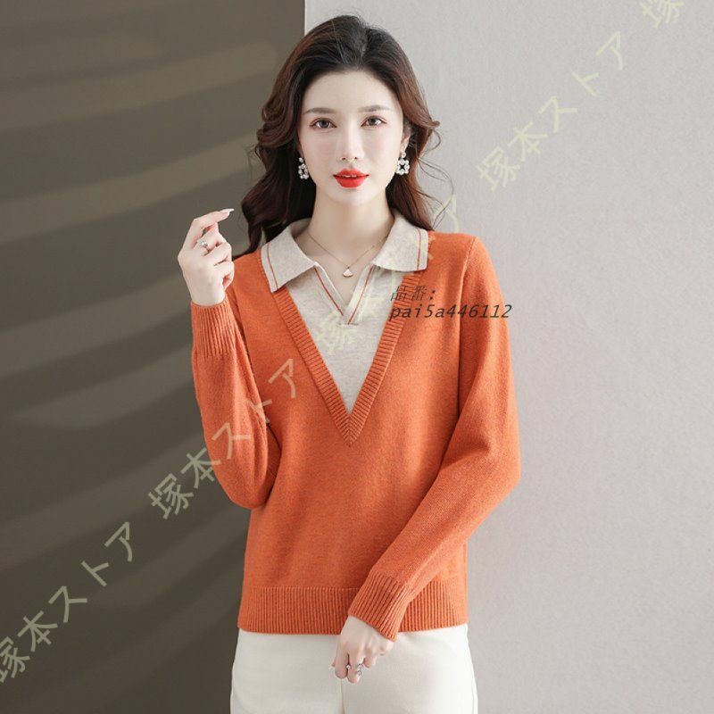 セーター リブ ニット レデイース バイトップス シンプル おしゃれ 暖か インナー 伸縮性よい 柔らか 着回し着痩せ 無地 プルオーバー 通勤 pai5a446112