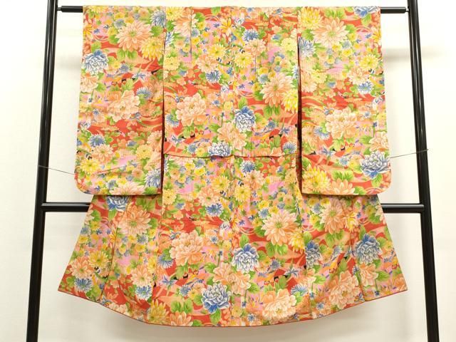 大正ロマン　七五三 アンティーク　華やかな花柄の着物 七五三用 平和屋着物[]アンティーク 大正ロマン 七五三 女の子 7歳 祝着