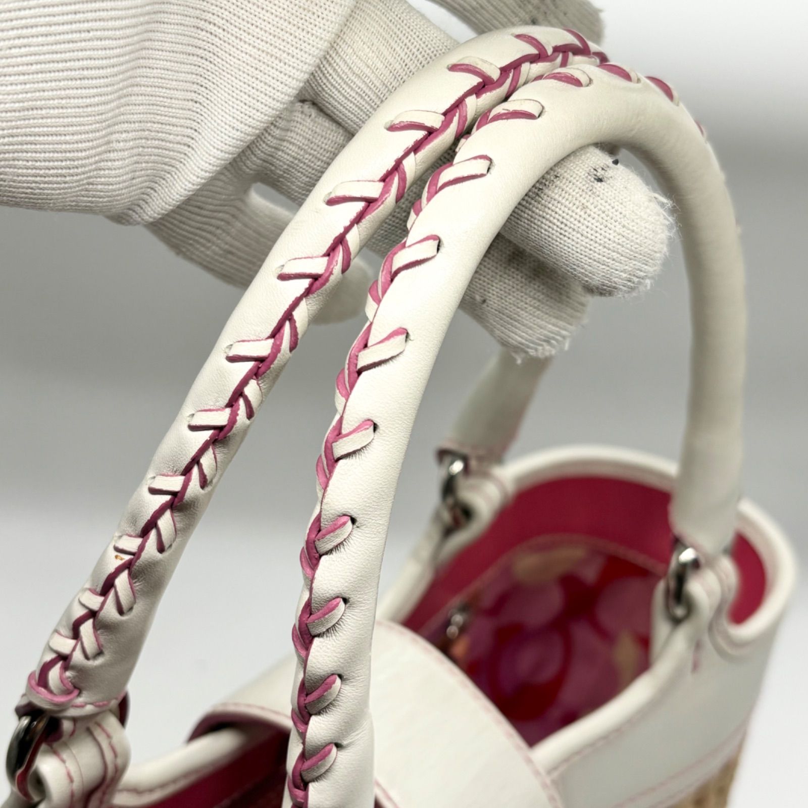 COACH コーチ フラワー カゴバッグ ハンドバッグ 花 レザー 4443