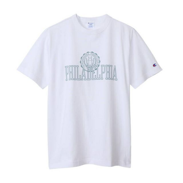 HANES ヘインズ SHORT SLEEVE T-S ホワイトxブルー Lサイズ C3-X350 12 | スポーツ 運動 服 衣類 ウエア ウェア トップス ショートスリーブ Tシャツ 半袖 着心地 サスティナブル デザイン コットン 機能