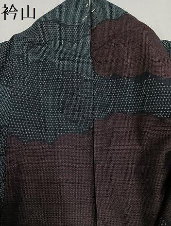 平和屋着物○結城紬 100亀甲 雲重ね文 正絹 逸品 AAAY9000ph