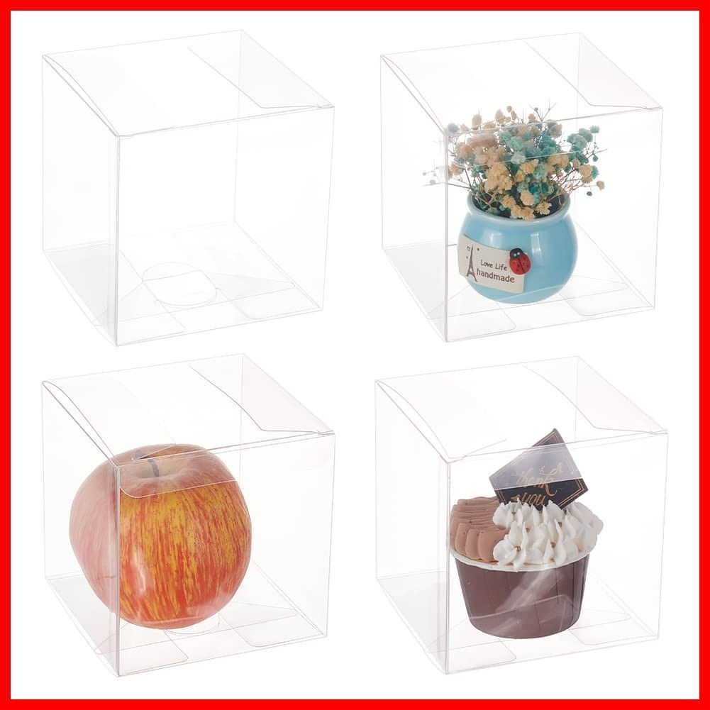 防水 小物入れ 折り畳みボックス 10x10x10cm クリアギフトボックス 20個PVC透明プラスチックケース 包装資材 BENECREAT