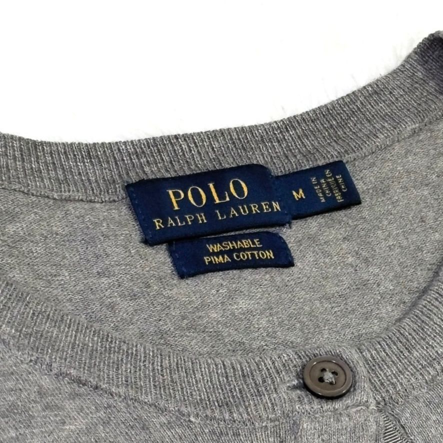 ki15 POLO RALPH LAUREN ピマコットン クルーネックカーディガン