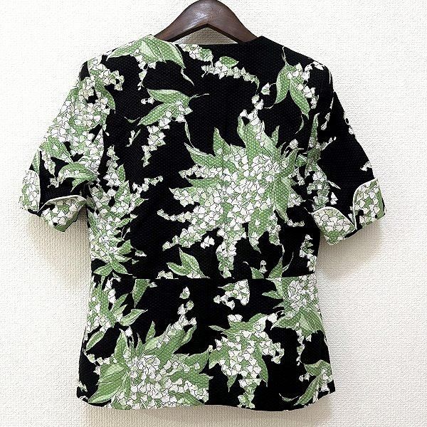 銀座マギー 花柄 刺繍 2B ジャケット サイズ38 黒 ピンク 日本製 銀座マギー 花柄 刺繍 2B ジャケット サイズ38 黒 ピンク 日本製