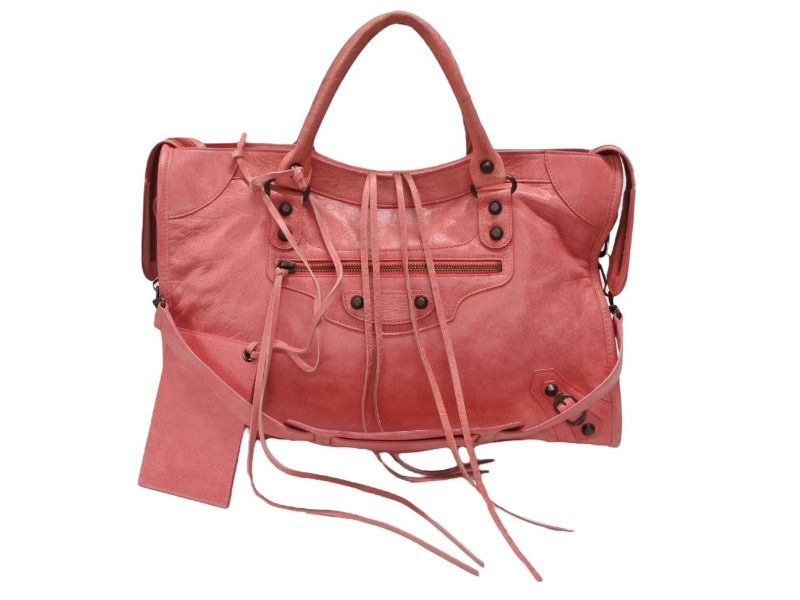 BALENCIAGA バレンシアガ ハンドバッグ 173084 ザジャイアントシティ ピンク レザー 付属ミラーあり 4b008359
