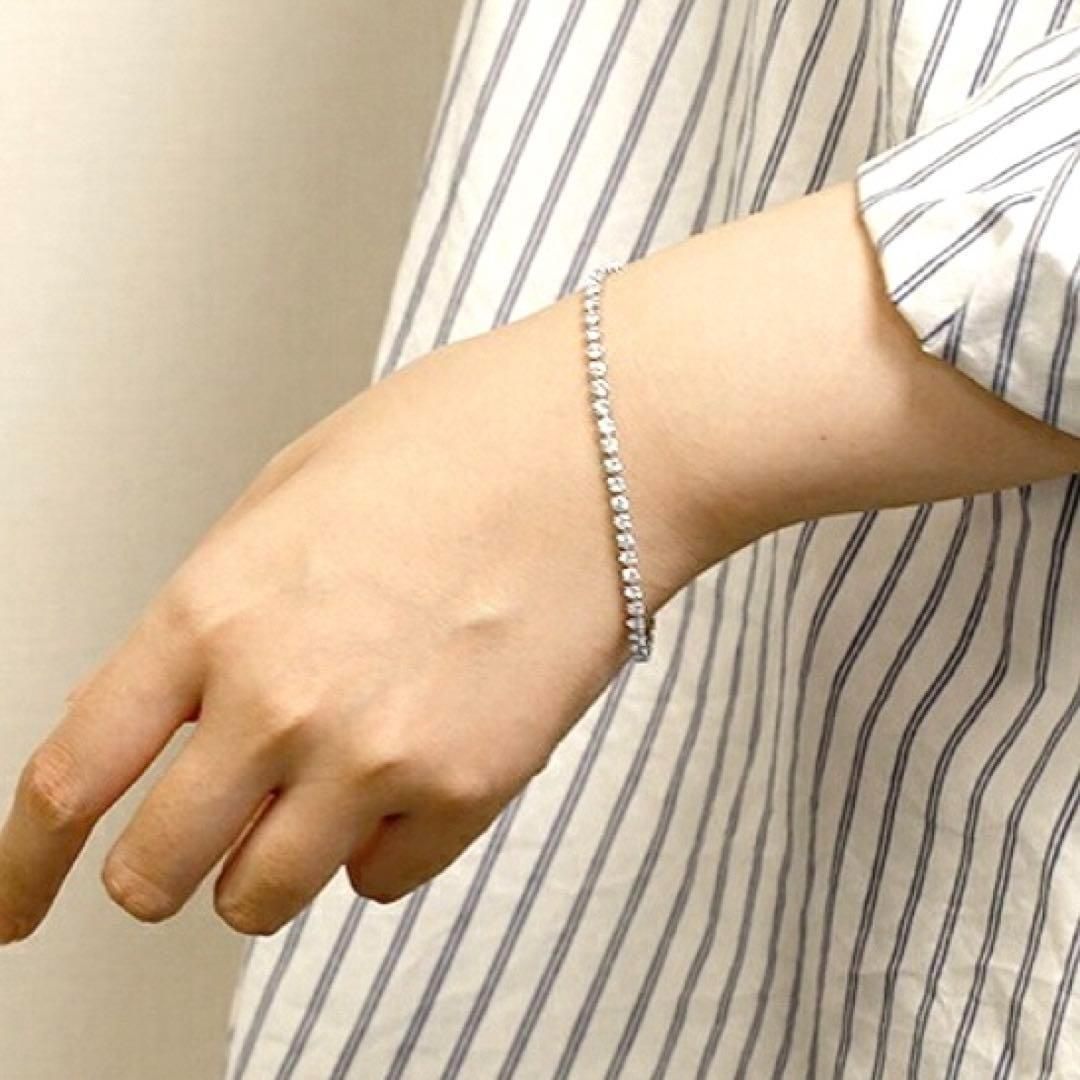 匿名配送 316L CZ 幅3.5mm テニスチェーン ブレスレット - メルカリ