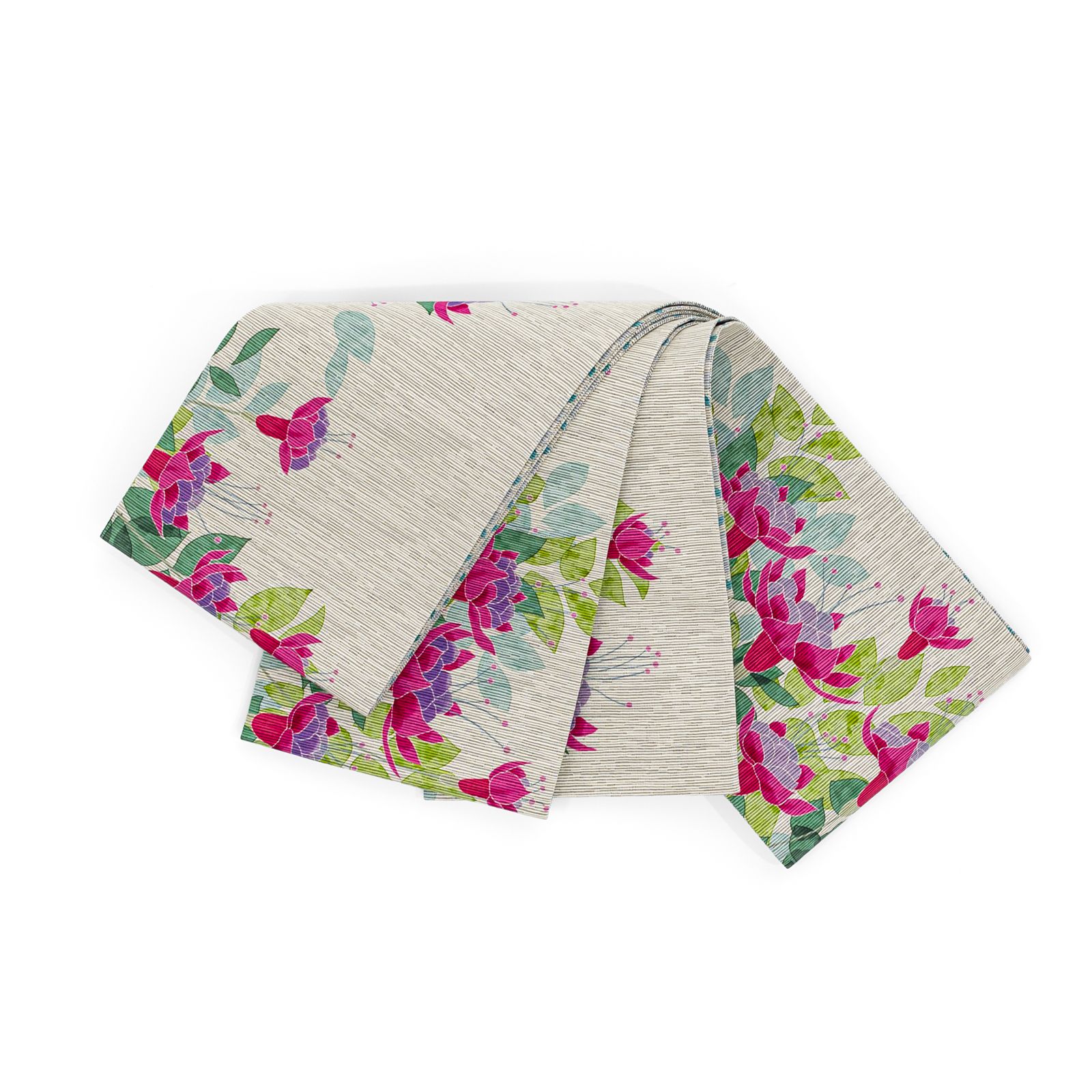 召しませ花 リバーシブル半幅帯 花咲く庭