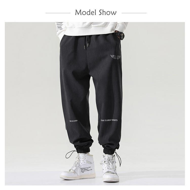 S－5XLサイズ！つばさ柄 サルエルパンツ メンズ ジョガーパンツ 羽