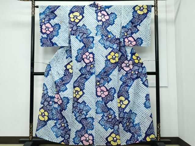 平和屋着物 上 夏物 浴衣 有松鳴海絞り 草花文 綿 CZAA3596s5