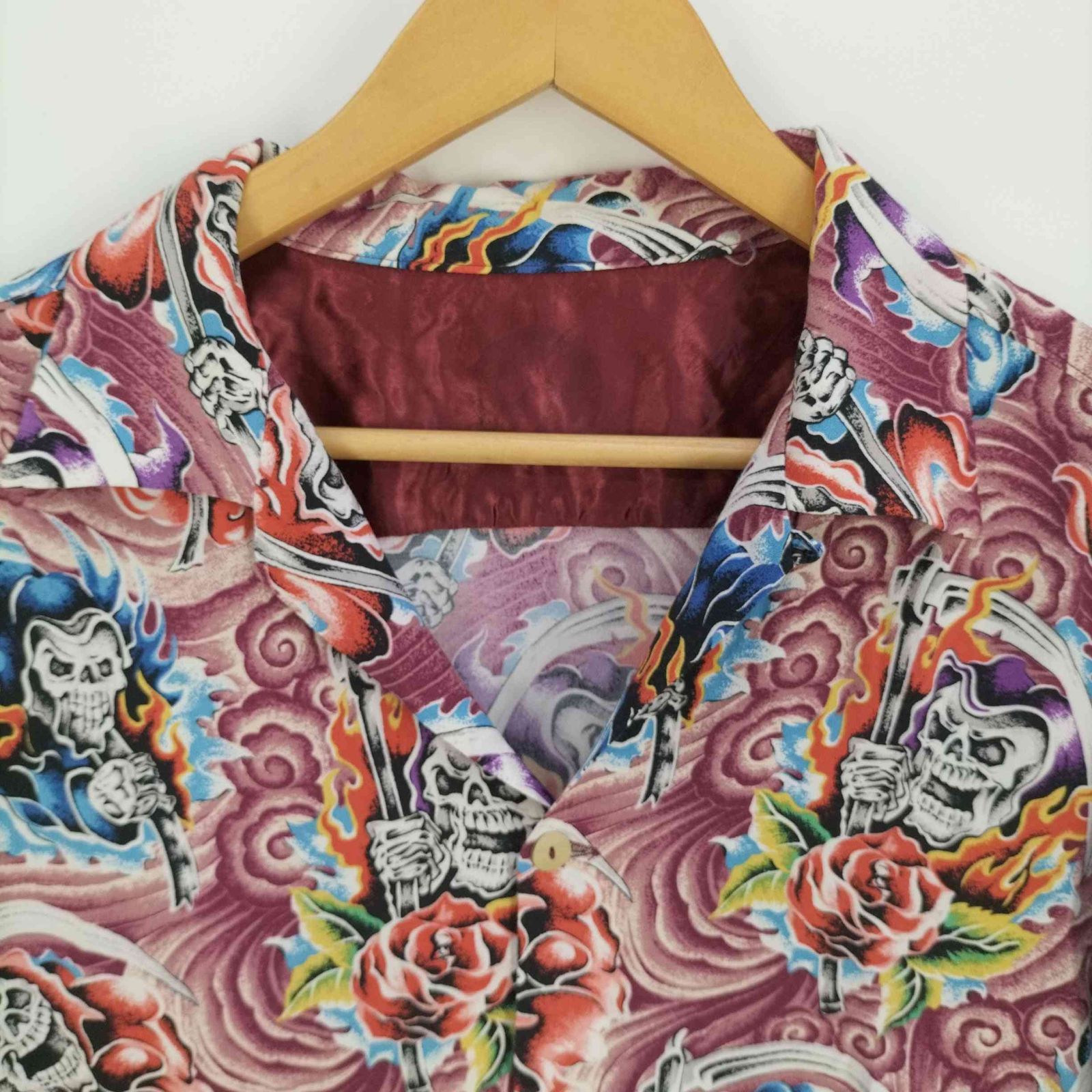 ヒステリックグラマー HYSTERIC GLAMOUR スカル レーヨンアロハシャツ