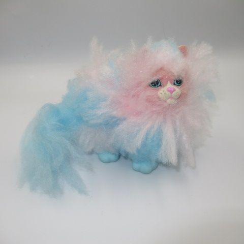 レア！1989年80'sSweetie Kittiesスウィーティーキティキティネコ猫フィギュア人形ぬいぐるみピンク×ブルー