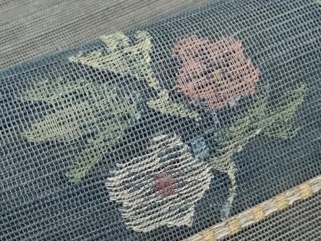 平和屋着物□極上 夏物 1854年創業 帯屋捨松 八寸名古屋帯 横段草花文