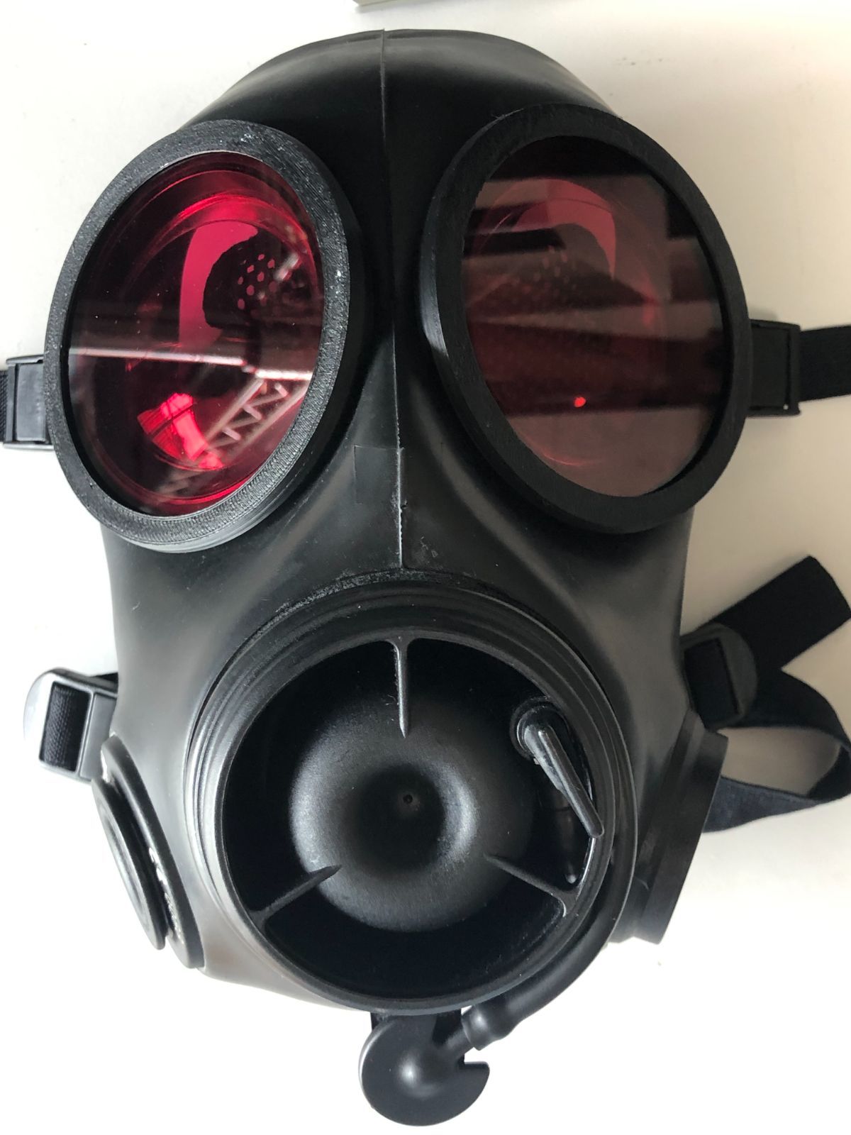 イギリス軍FM12ガスマスク用レンズ 赤 レッド GasMask　外付けリング付