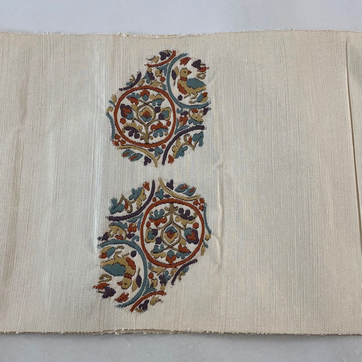 名古屋帯 美品 優品 八寸名古屋帯 松葉仕立て 鳥 花唐草