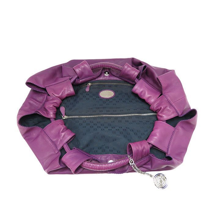 ロエベ ナッパアイレ ブラック 金具パープルゴールド 中はパープル