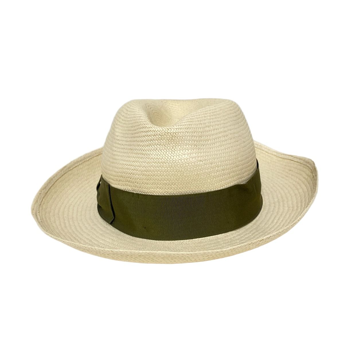 Borsalino ボルサリーノ ハット M - アイボリー×カーキ リボン