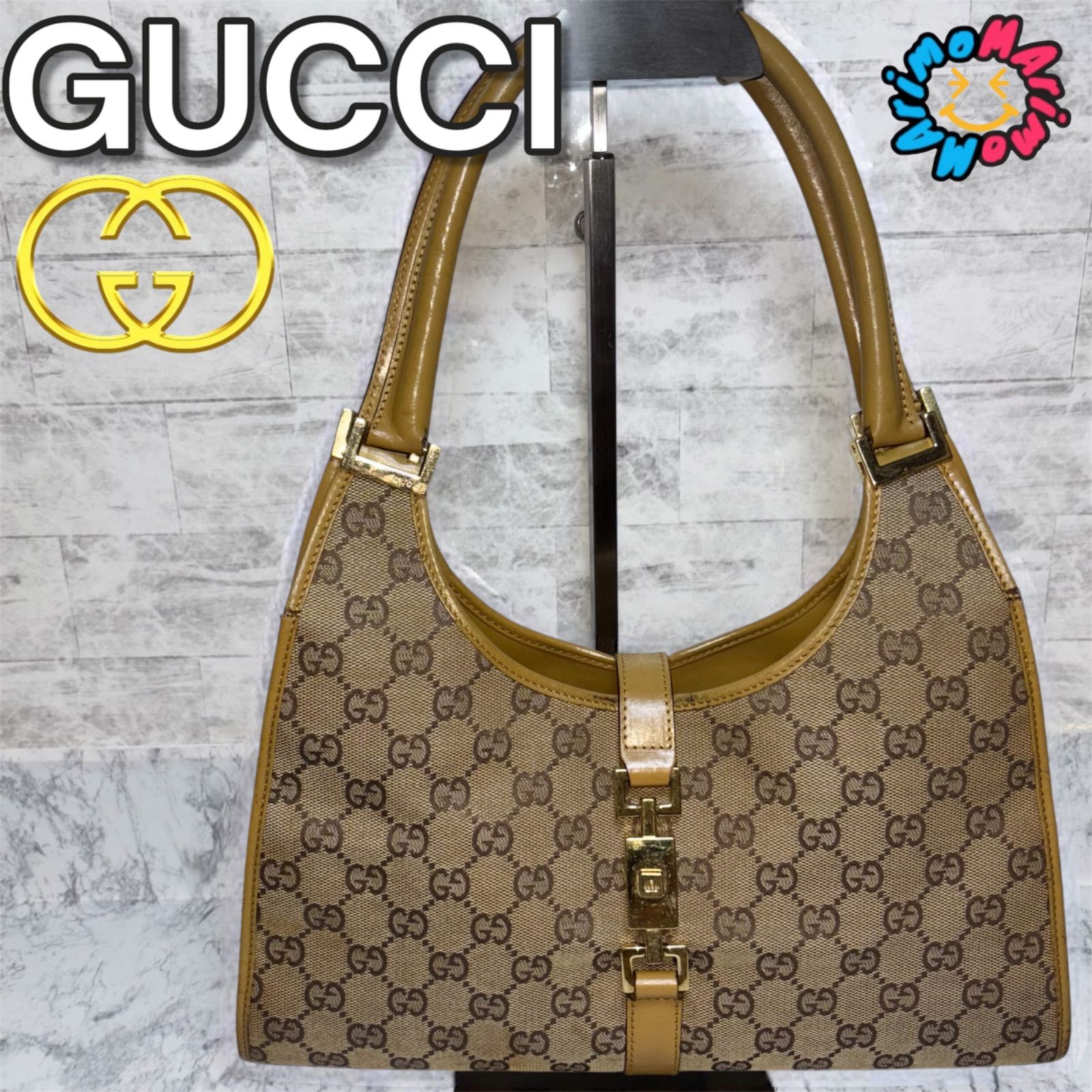 GUCCI グッチ ジャッキー GG ハンドバッグ キャンバス ブラウン 
