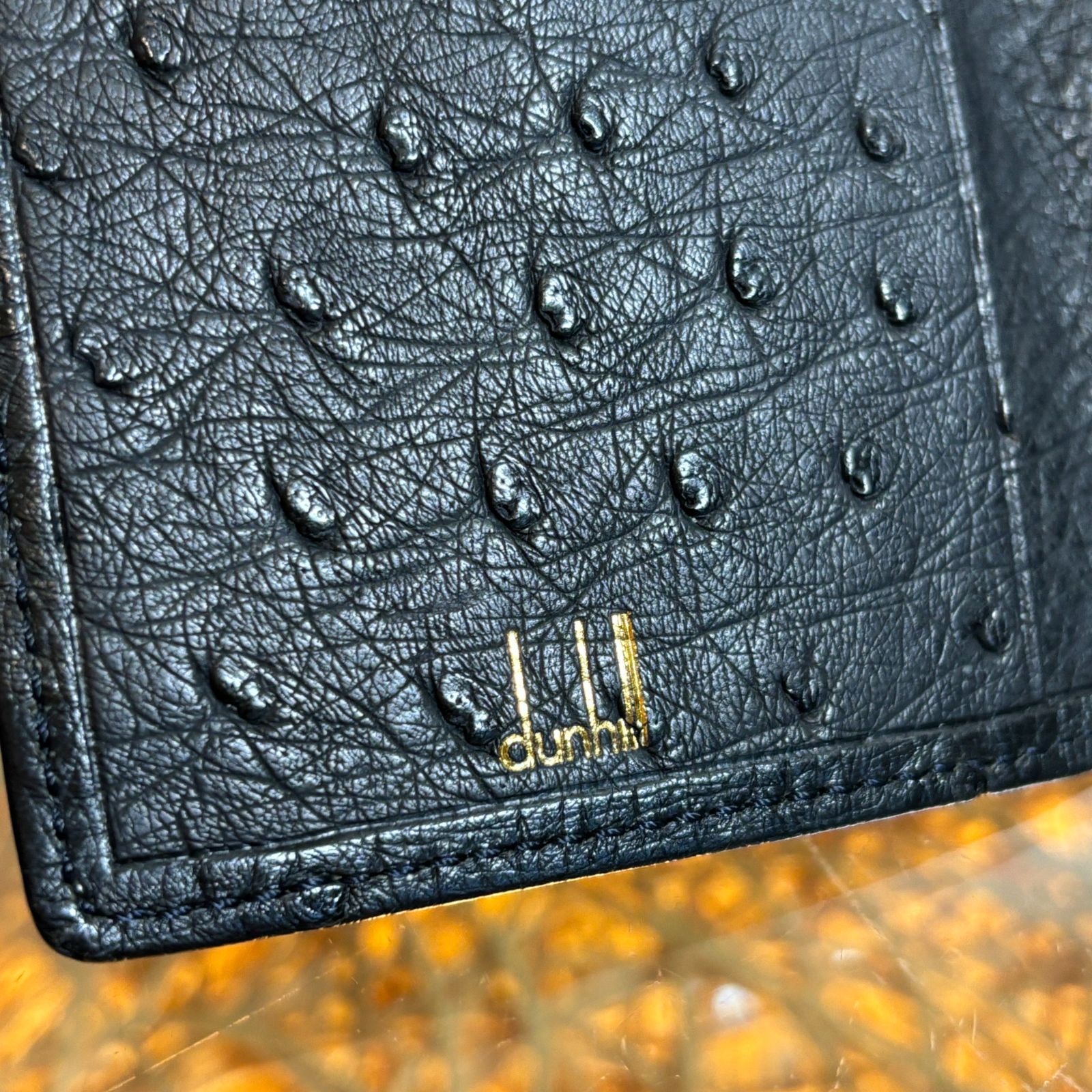 【新品未使用】ALFRED DUNHILL ダンヒル　名刺入れ オーストリッチ ダンヒル dunhill カードケース ブラック オーストリッチ 名刺