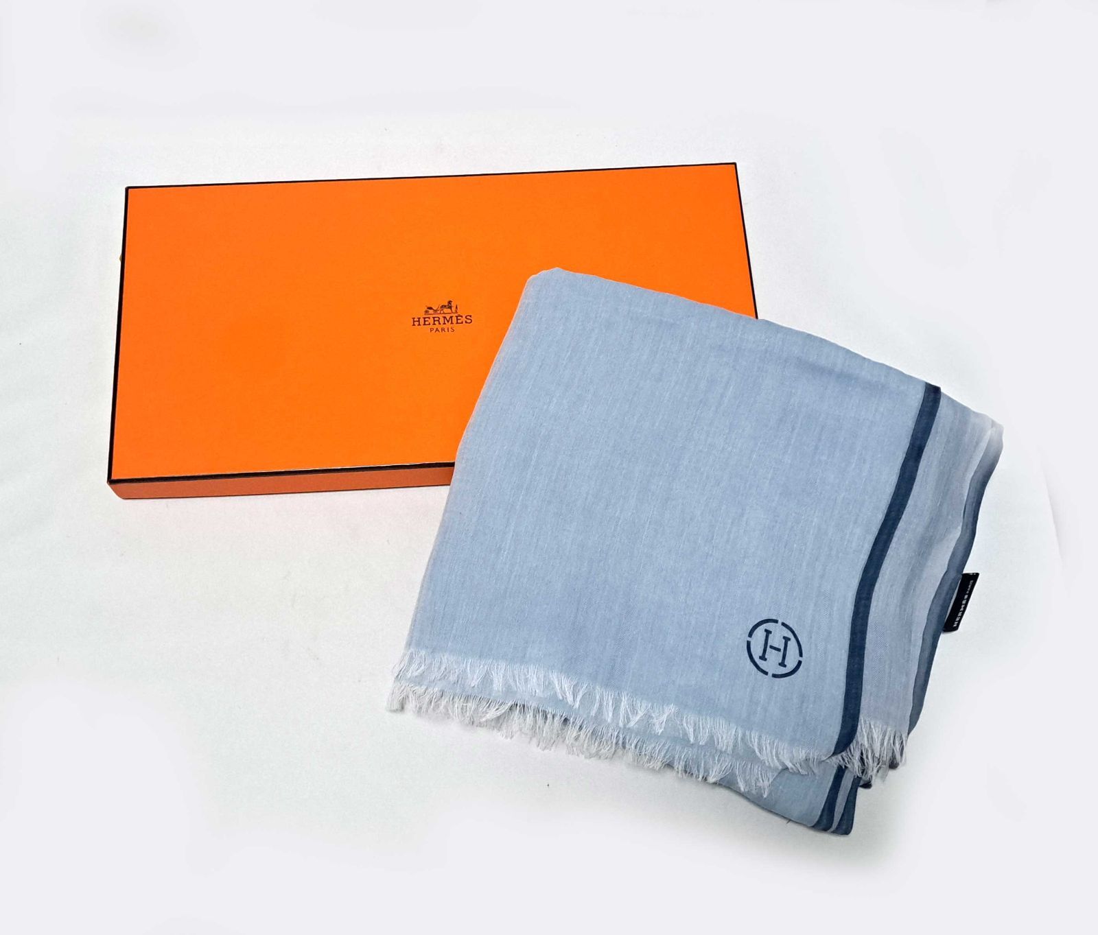 エルメス ストール コットン 100％ 日本製 ブルー 楽天市場】【中古】エルメス HERMES カシミアストール ブルー系