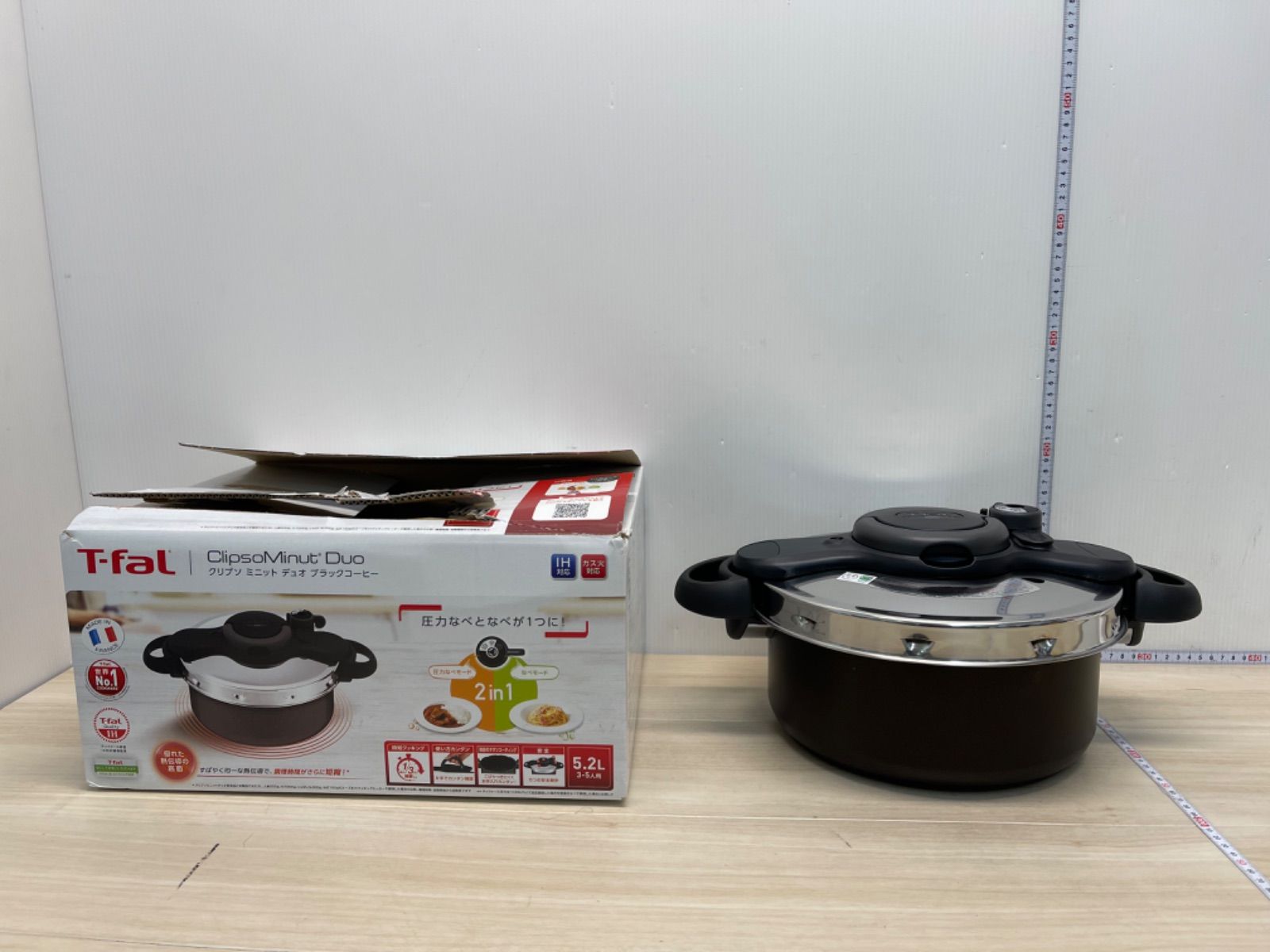 T-fal ティファール 圧力鍋 クリプソミニットデュオ 5.2L 元箱に T-fal ティファール 圧力鍋 クリプソミニットデュオ 5.2L 元箱に
