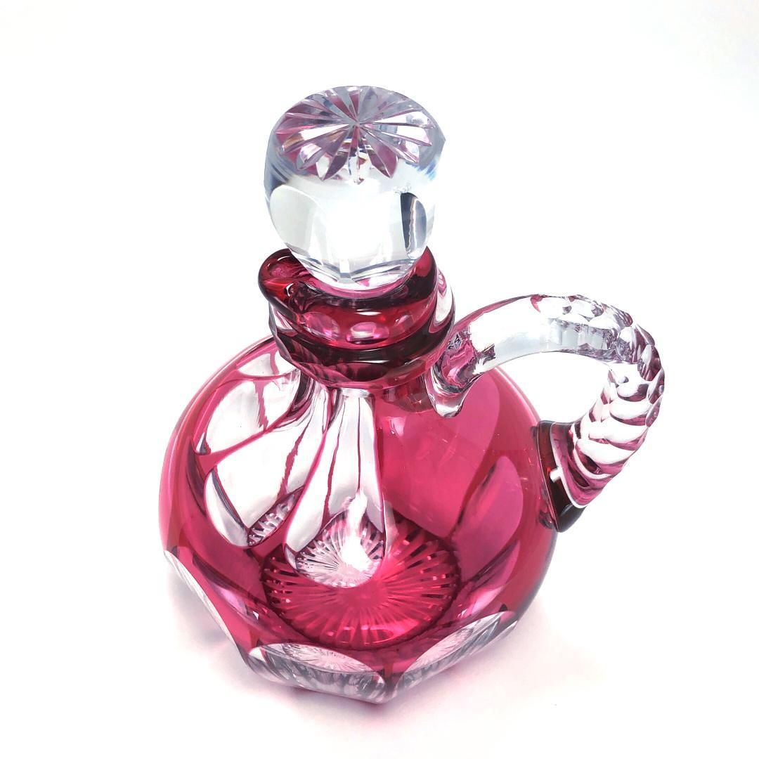 アンティーク Old Saint Louis オールド サンルイ 色被せ デキャンタ 水差し クリスタルグラス クリア レッド SKLAD-KIRPICHA_RU