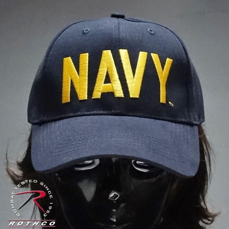 ROTHCO ロスコ ブランド ミリタリーキャップ 帽子 メンズ Navy ロゴ ビンテージ仕様 米海軍 公認 ネイビー 紺 イエロー