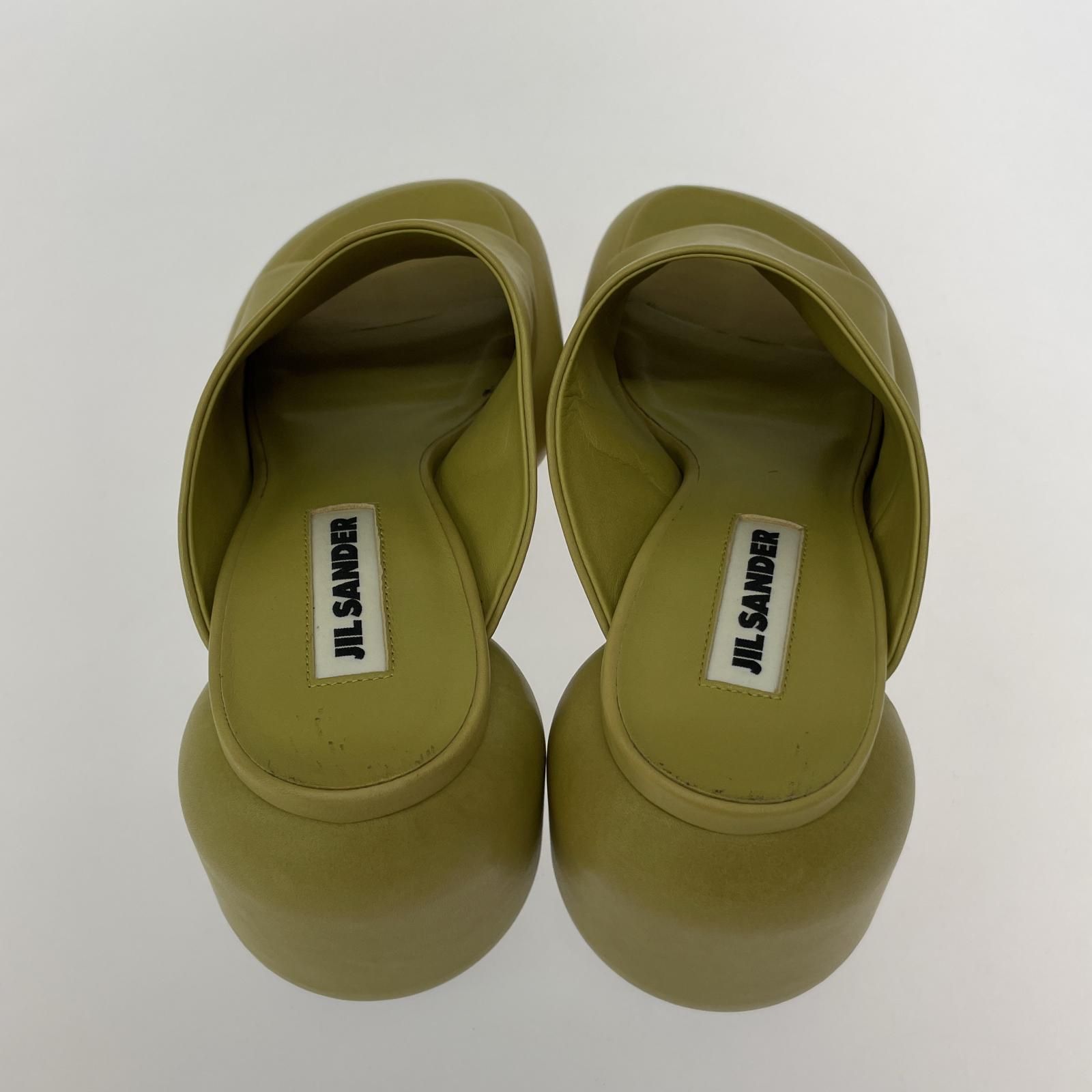 JIL SANDER ブロックヒールミュール 38 イエロー - メルカリ