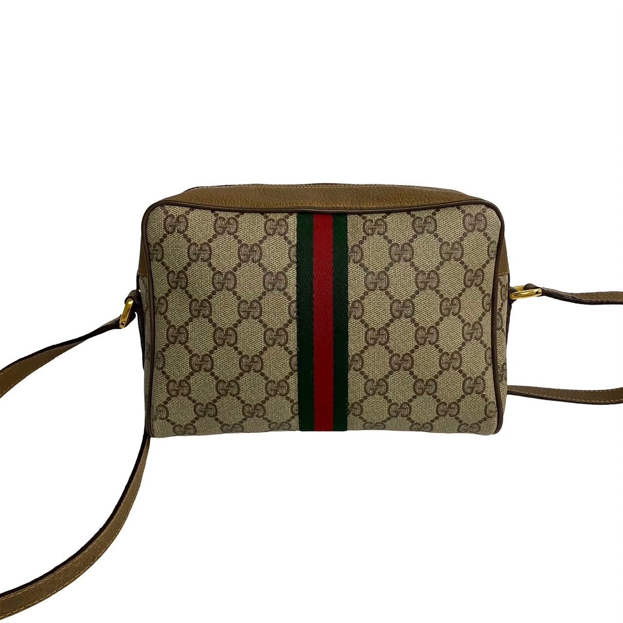 極 美品 GUCCI グッチ オールドグッチ シェリーライン GG ロゴ 柄 金具 