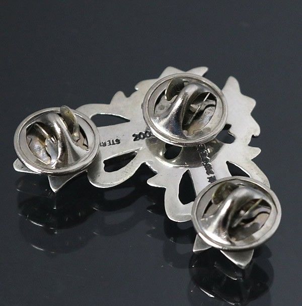 CHROME HEARTS(クロムハーツ)フローラルクロスコーナー ピンバッジ