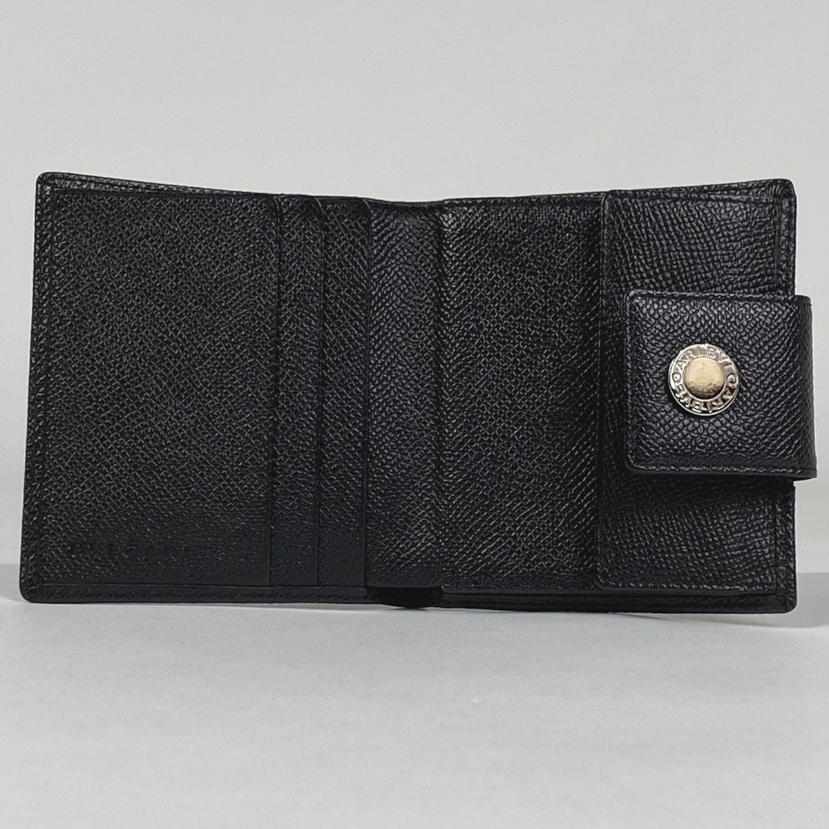 ブルガリ BVLGARI ロゴ 二つ折り 財布 札入れ 小銭入れ 二つ折り財布 レザー ブラック レディース 【中古】 メルカリShops