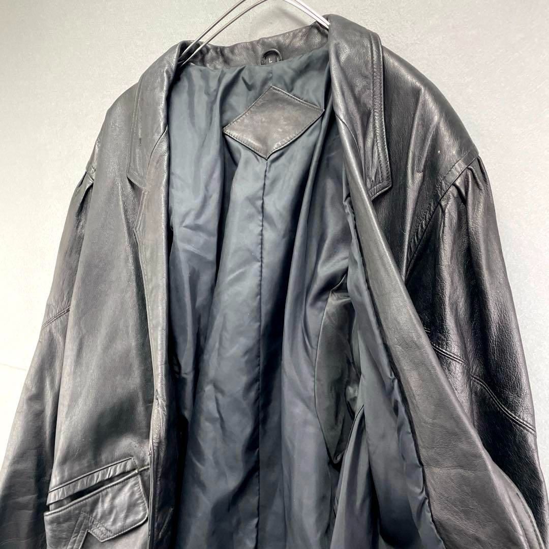 本革ハーフコート 黒色 ヴィンテージ ラムレザー ジャケット ハーフ